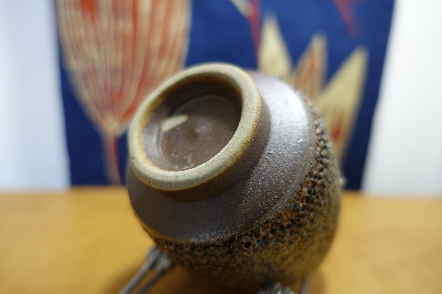 0012 Mashiko Style Solt Glazed Tea Cup made at Hasegawa Kiln with an original box