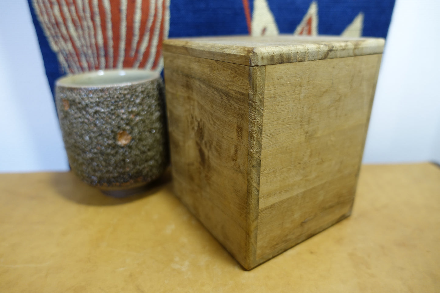 0012 Mashiko Style Solt Glazed Tea Cup made at Hasegawa Kiln with an original box