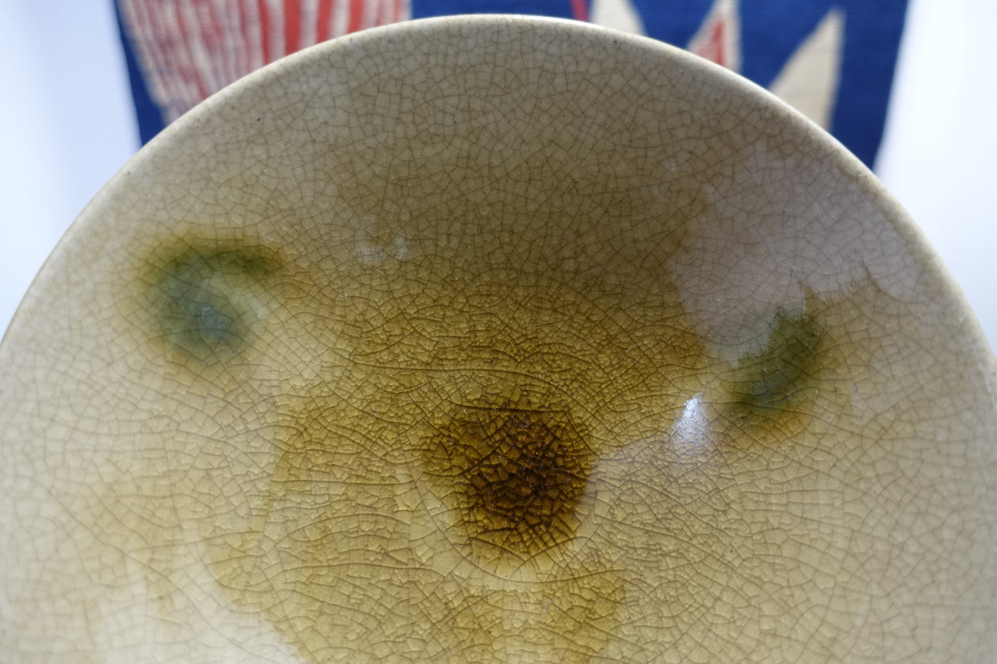 0007 Flatter dish -Kiseto- made by Rokube Kato with an original box