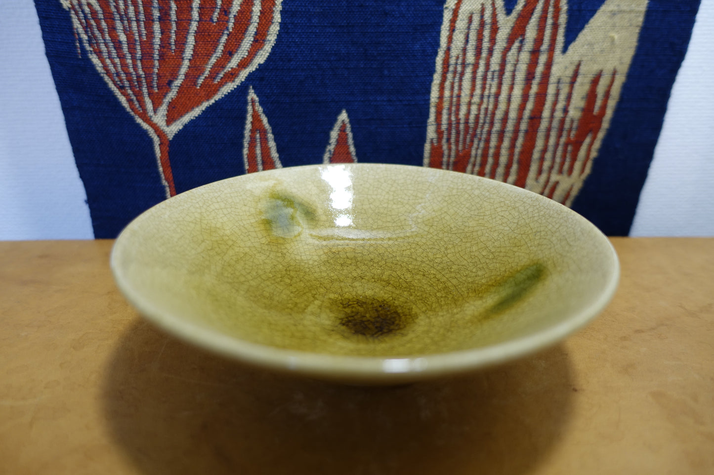 0007 Flatter dish -Kiseto- made by Rokube Kato with an original box