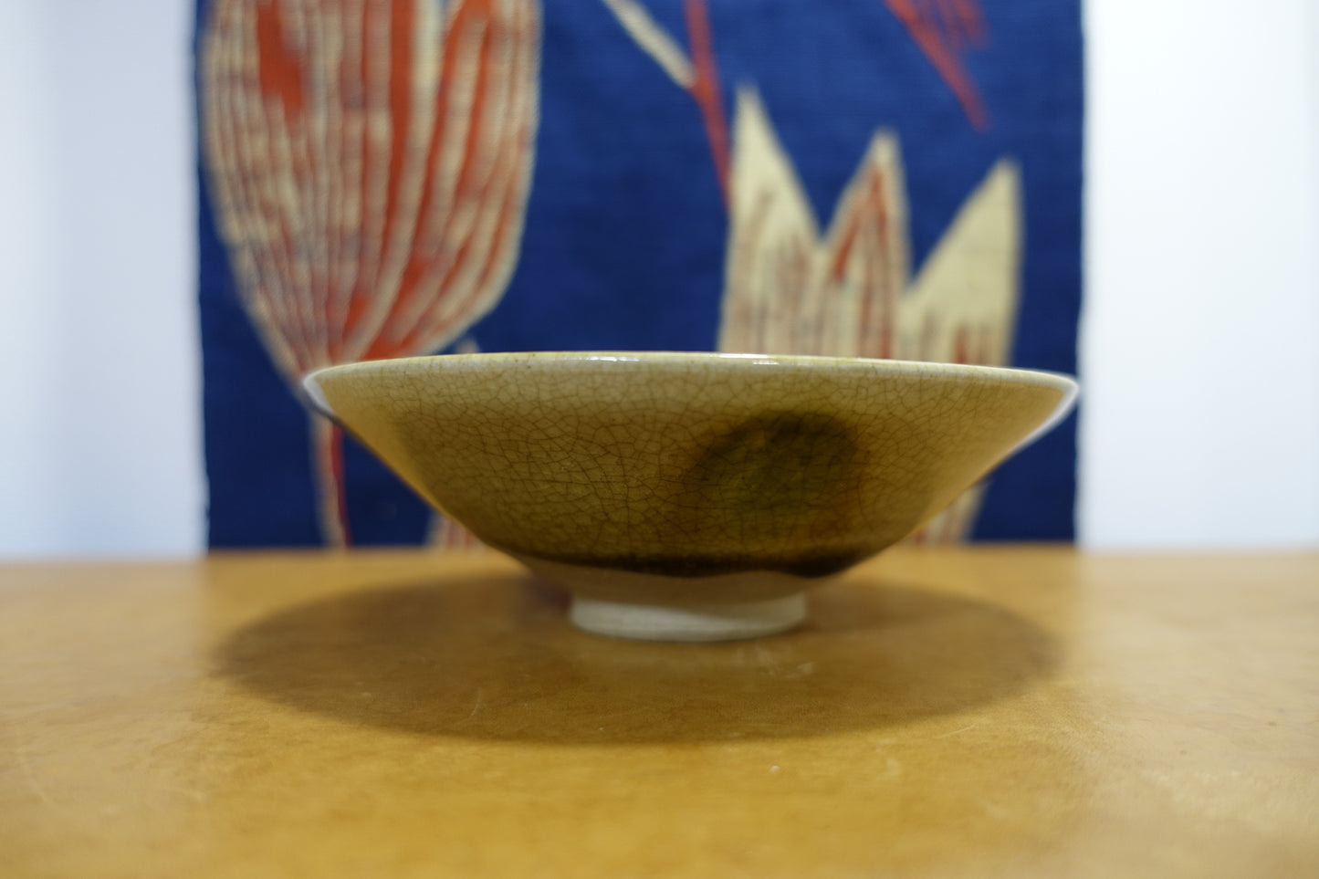 0007 Flatter dish -Kiseto- made by Rokube Kato with an original box