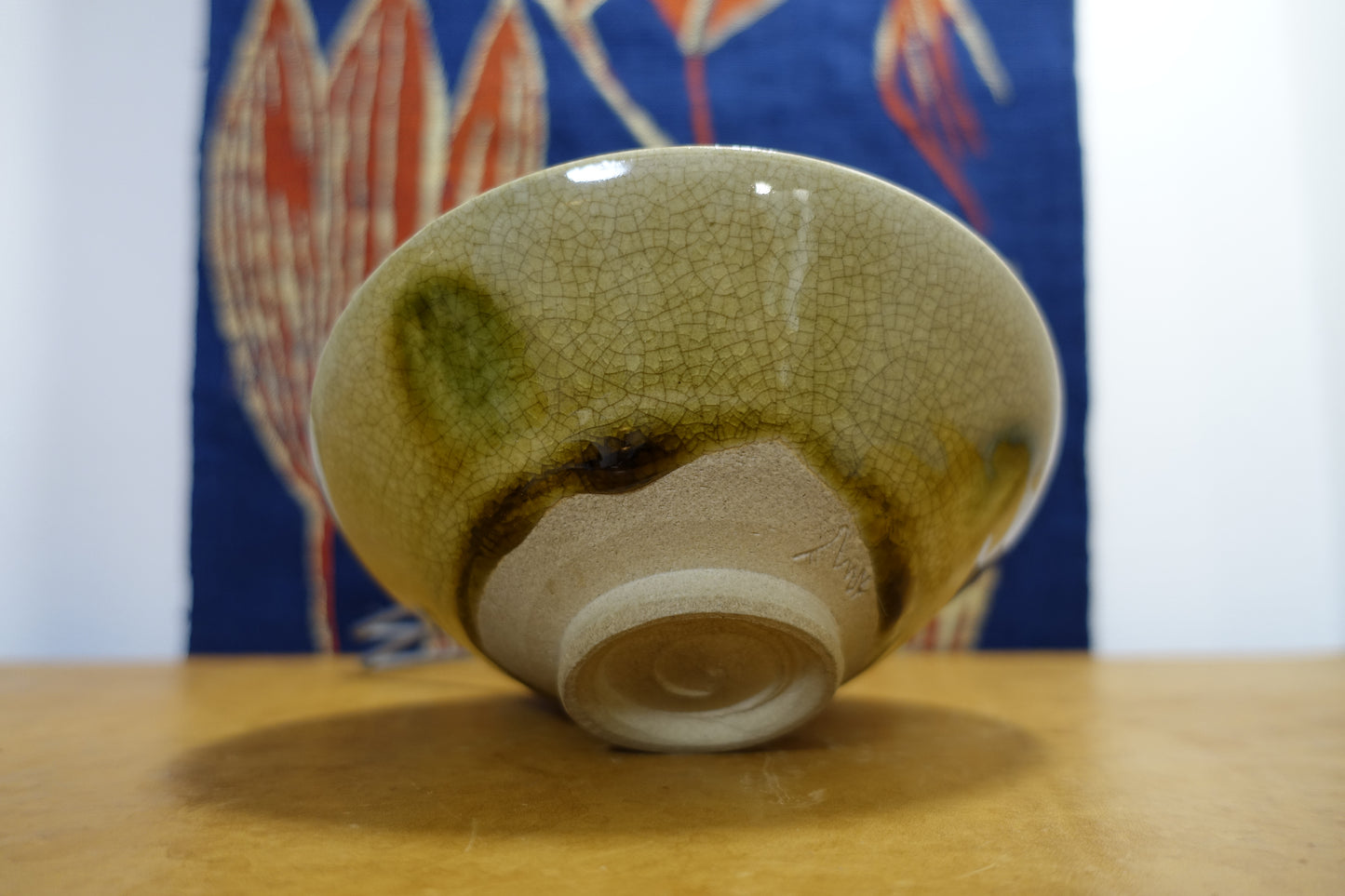 0007 Flatter dish -Kiseto- made by Rokube Kato with an original box