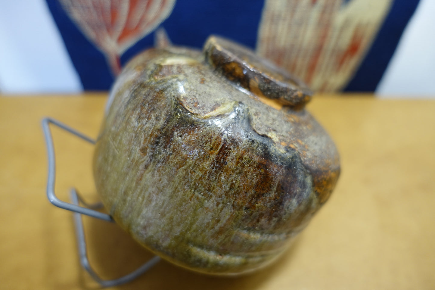 0009 Kankake Style Ash Glazed tea bowl - made by Koetsu Muroi at Kankake kiln