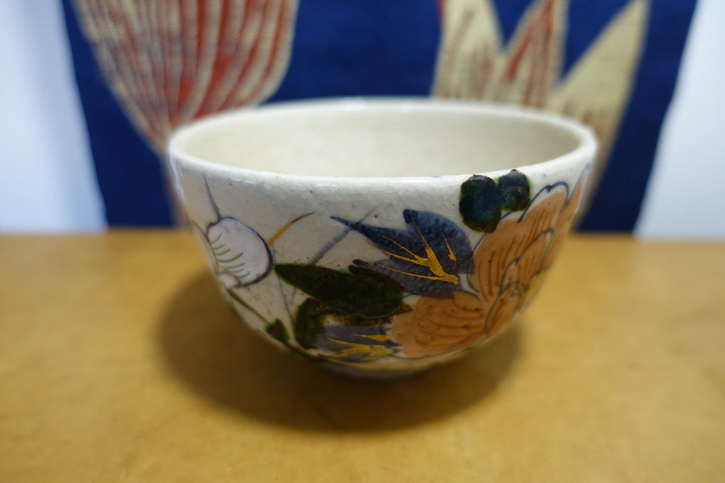 0010 Oshiko-ji Style Colored Overgrazed tea bowl - made by Shozaemon at Oshiko-ji kiln with an original box