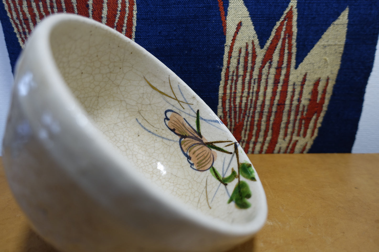 0010 Oshiko-ji Style Colored Overgrazed tea bowl - made by Shozaemon at Oshiko-ji kiln with an original box
