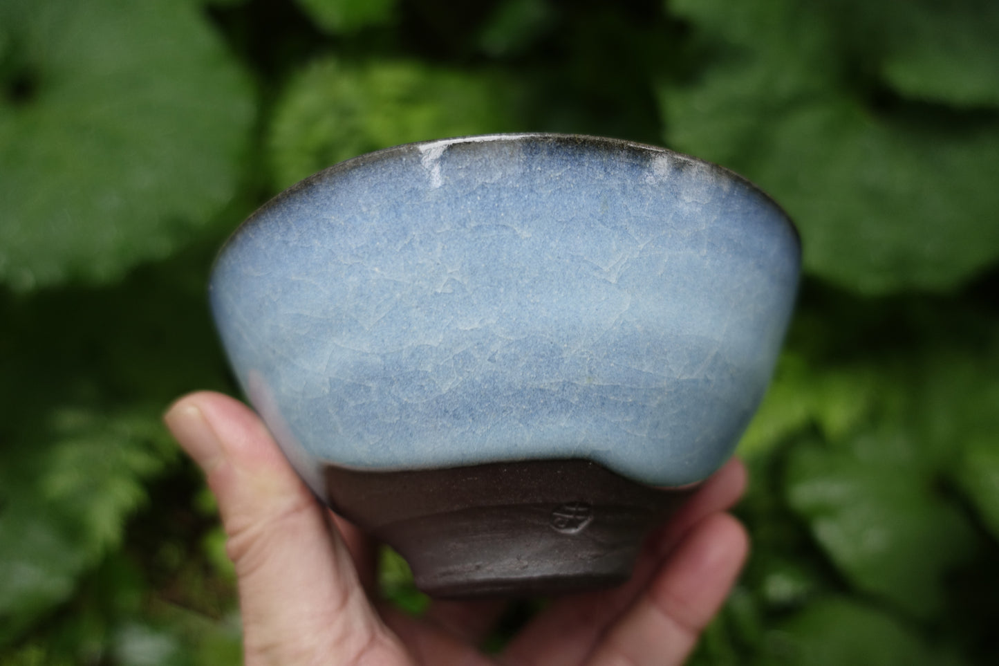 0006 Glazed Tea Bowl "Blue Sky" with a box
