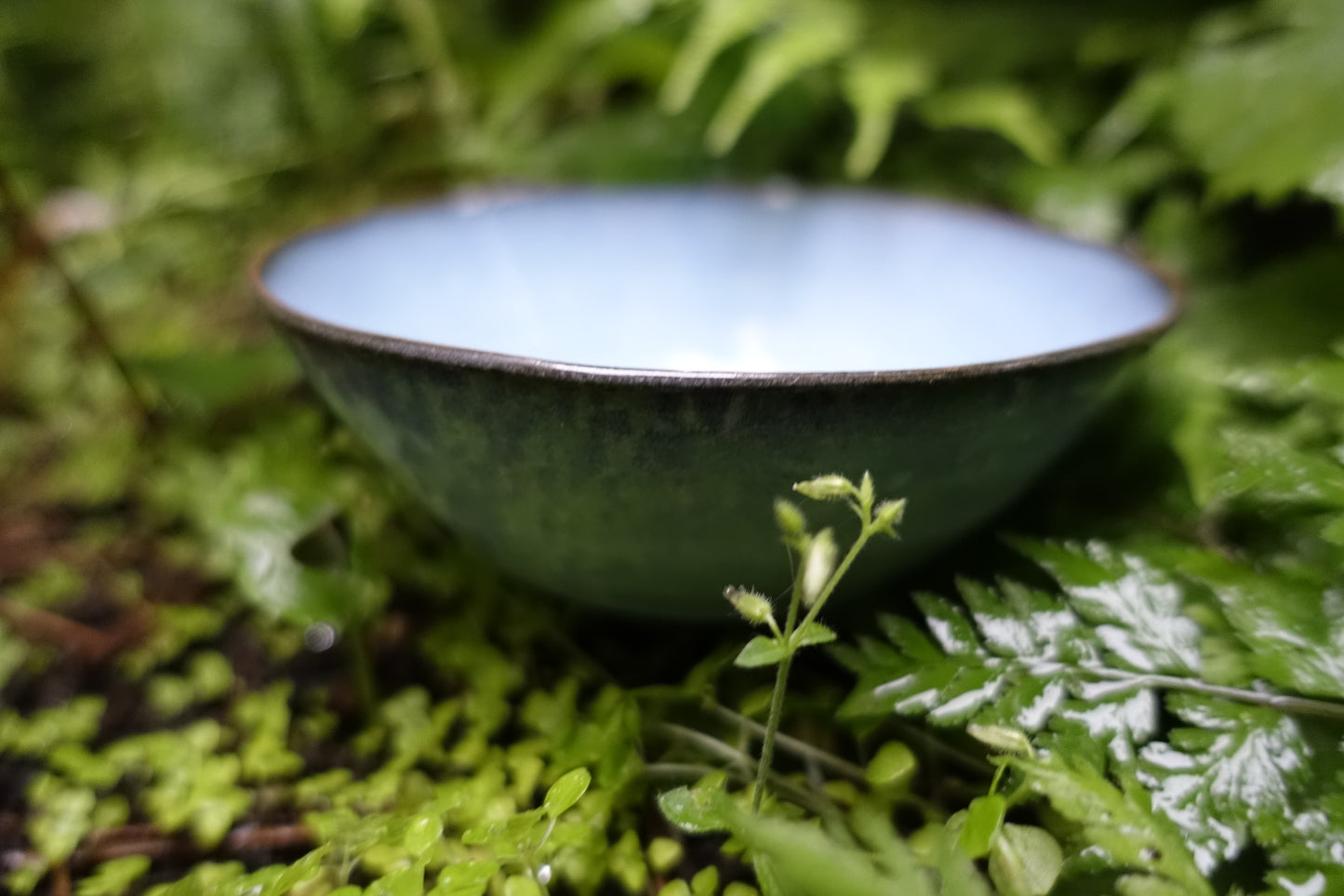 0006 Glazed Tea Bowl "Blue Sky" with a box