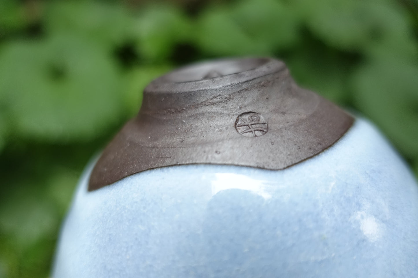 0006 Glazed Tea Bowl "Blue Sky" with a box