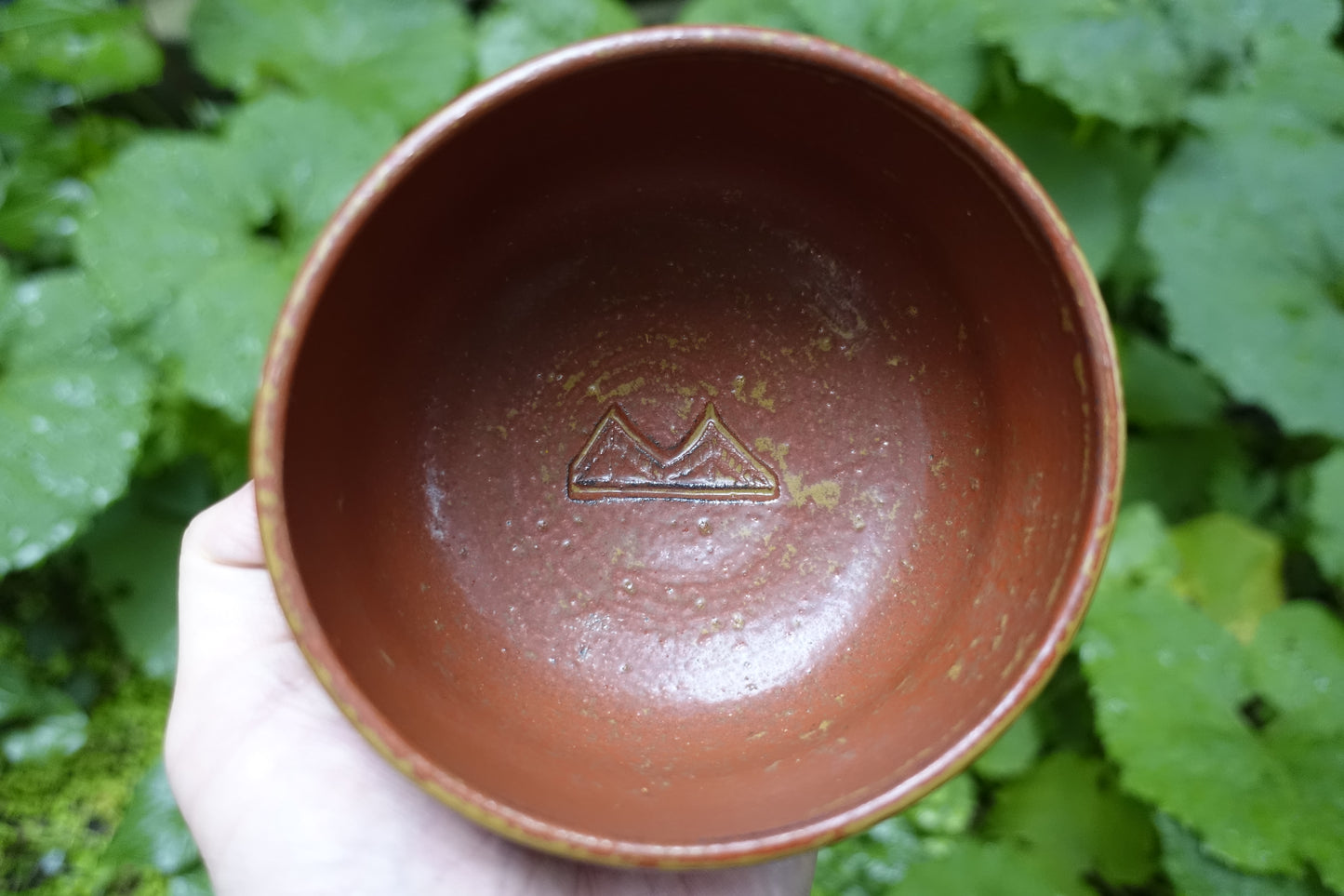 0001 Red Glazed Tea Bowl by Ousuke Nakashima at Suehiro Kiln with an original box