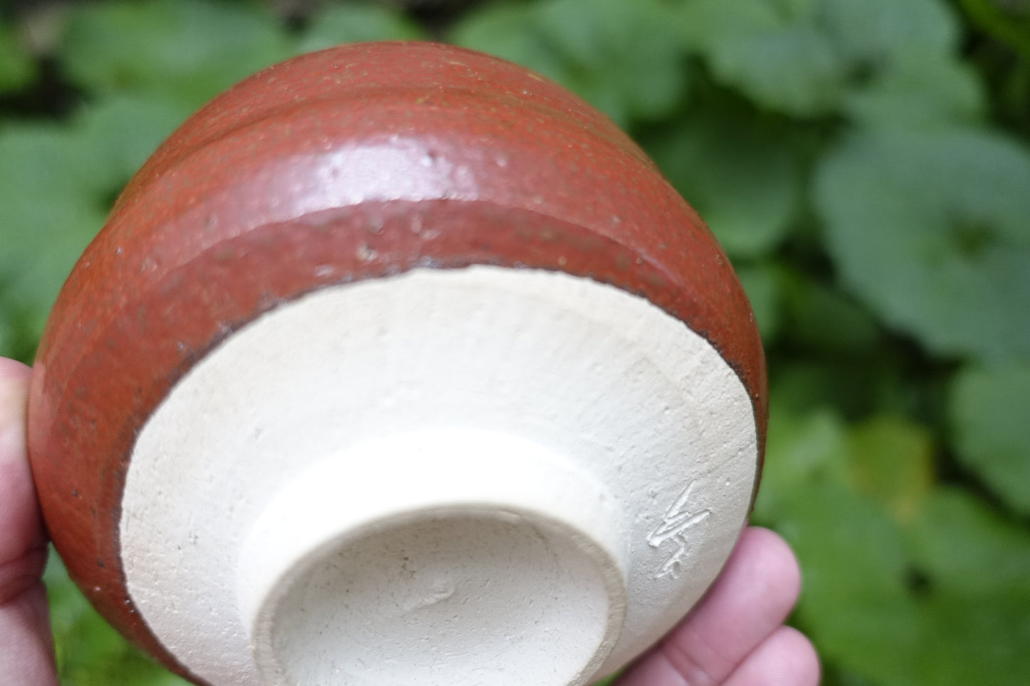 0001 Red Glazed Tea Bowl by Ousuke Nakashima at Suehiro Kiln with an original box
