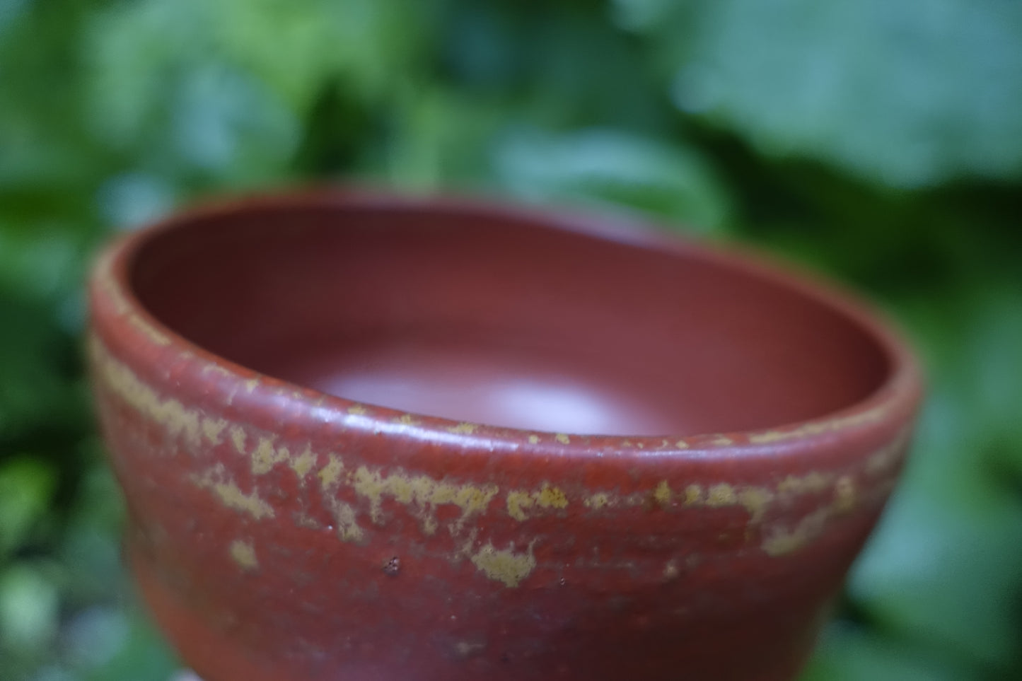 0001 Red Glazed Tea Bowl by Ousuke Nakashima at Suehiro Kiln with an original box