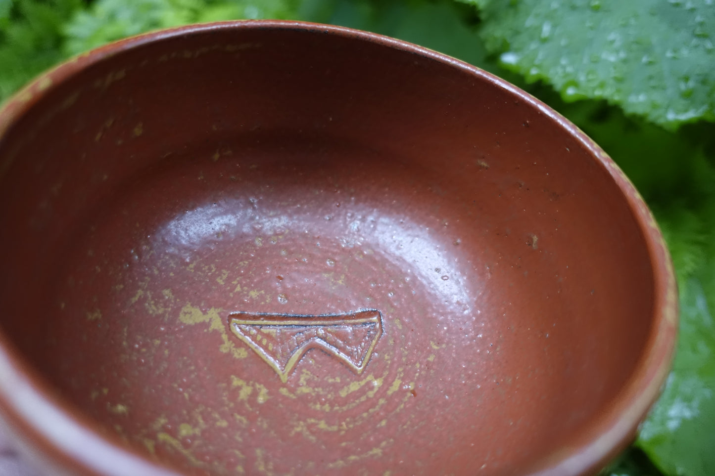 0001 Red Glazed Tea Bowl by Ousuke Nakashima at Suehiro Kiln with an original box