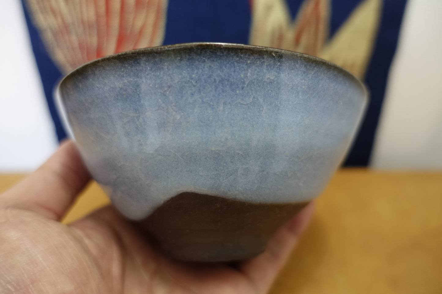 0006 Glazed Tea Bowl "Blue Sky" with a box