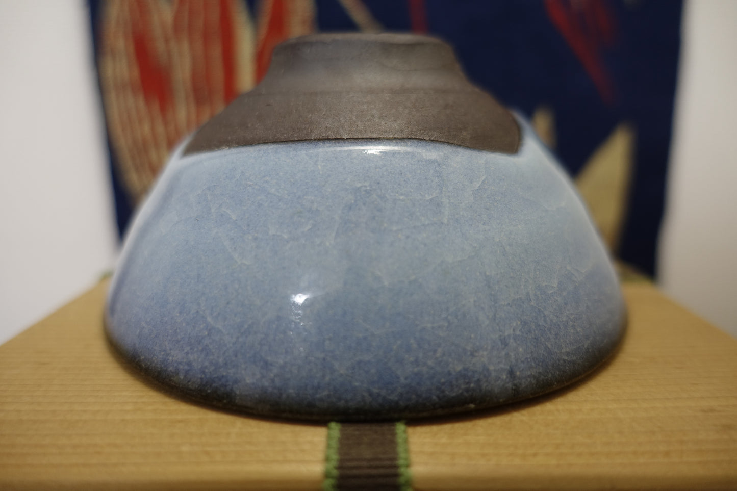 0006 Glazed Tea Bowl "Blue Sky" with a box