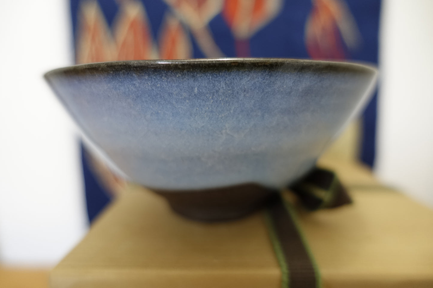 0006 Glazed Tea Bowl "Blue Sky" with a box