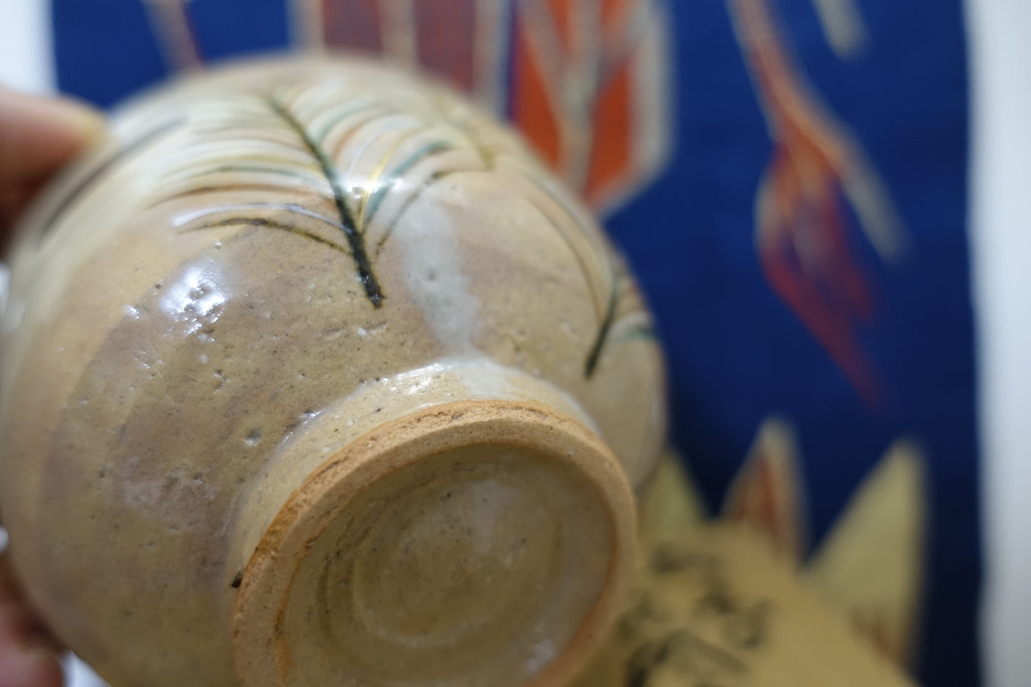 0003 Tea Bowl -Kutani- made by Kunihiko Nitta at Tokuyama Kiln with box