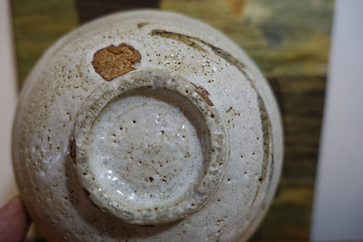 0016 Kibi Style Flat Tea Bowl by Touei (Katsuji) MIZUKAWA at Kibi Kiln with an original box