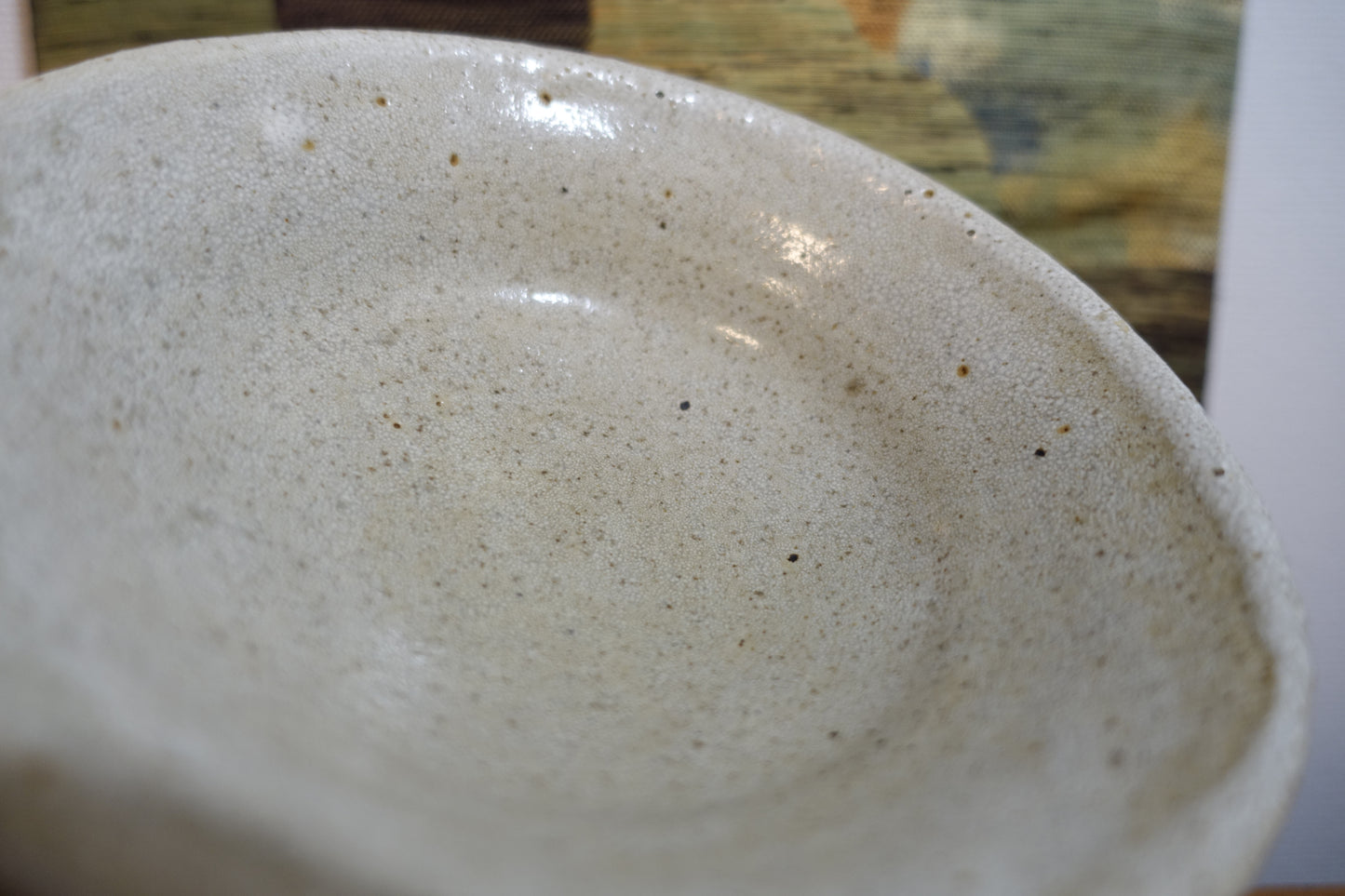 0016 Kibi Style Flat Tea Bowl by Touei (Katsuji) MIZUKAWA at Kibi Kiln with an original box