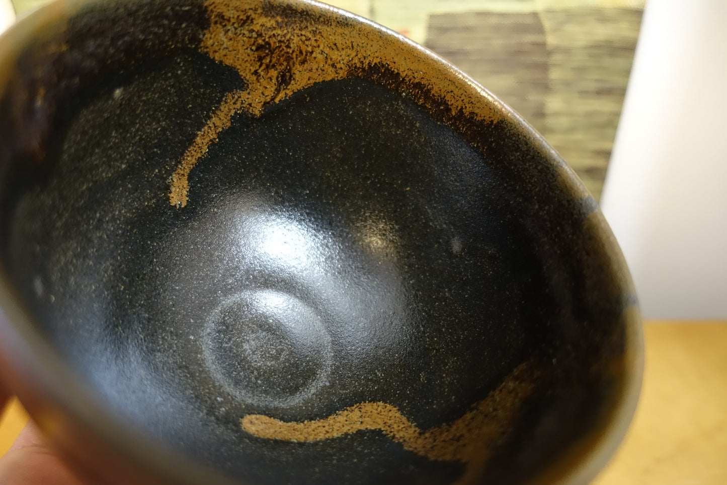 0022 Sakura-jima Lava style Tea Bowl by Urushima Kogei with an original box