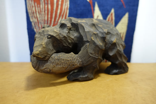 1007 Wood Carving Bear -Ainu people-
