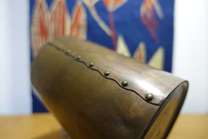 1021 Copper Tea Caddy "Grape vine and a bird"