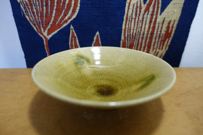 0007 Flatter dish -Kiseto- made by Rokube Kato with an original box