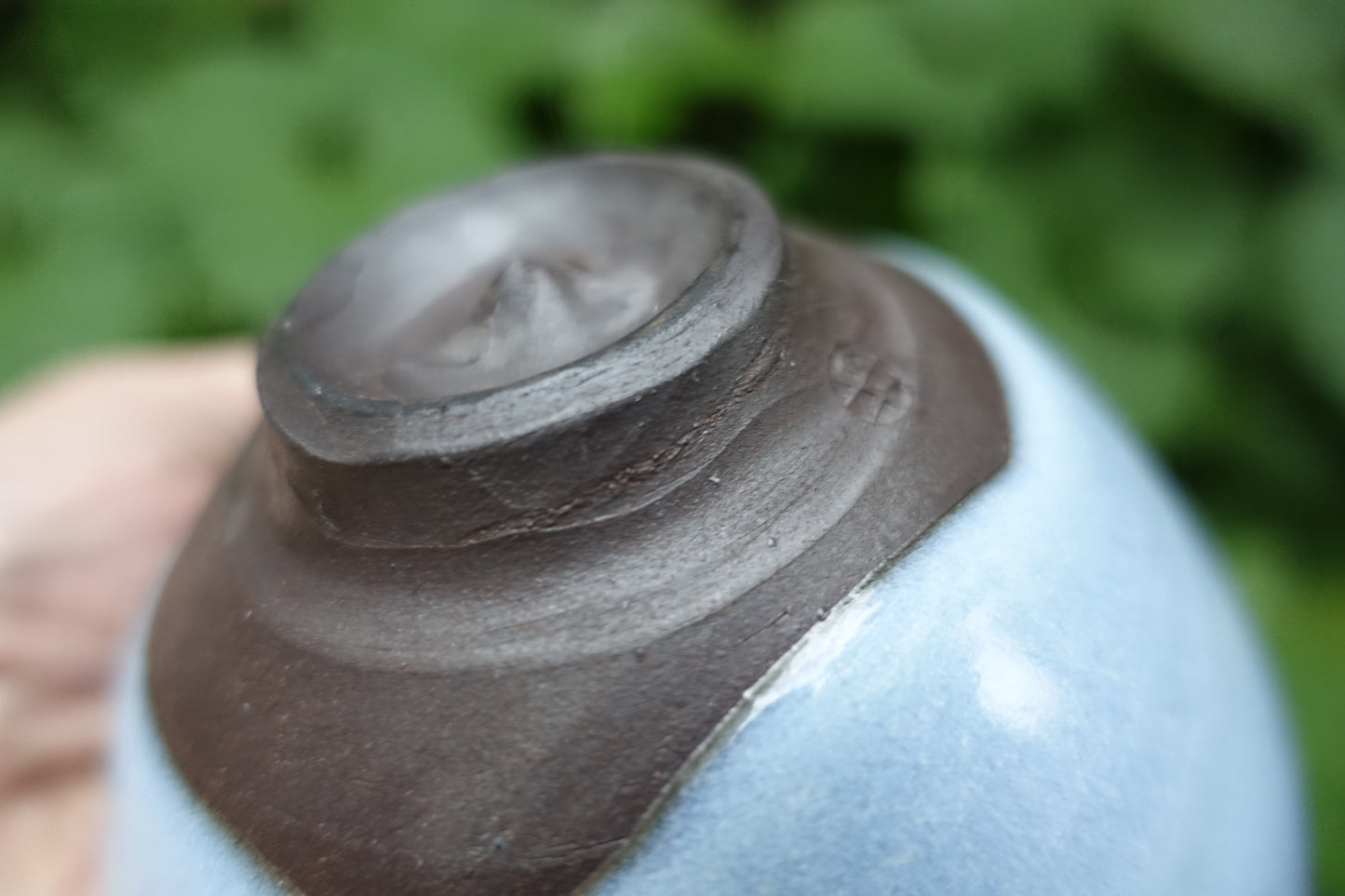 0006 Glazed Tea Bowl "Blue Sky" with a box