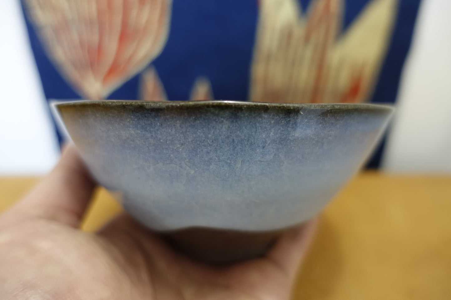 0006 Glazed Tea Bowl "Blue Sky" with a box