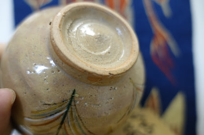 0003 Tea Bowl -Kutani- made by Kunihiko Nitta at Tokuyama Kiln with box