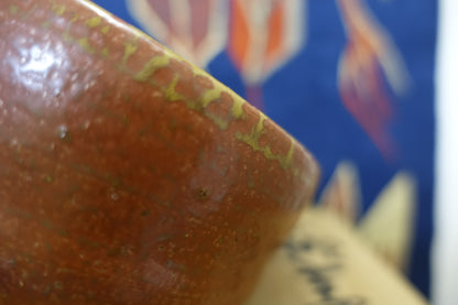 0001 Red Glazed Tea Bowl by Ousuke Nakashima at Suehiro Kiln with an original box