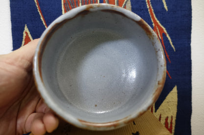 0004 Nezumi Shino Tea Bowl by Touen Shusen at Dounomoto Kiln with an original box