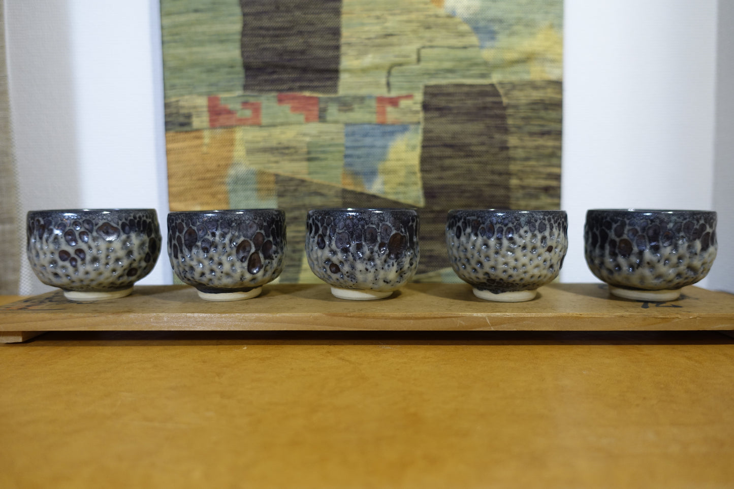 0013 Kosai style Guinomi sake cups 5pairs - made by Shouou Kitamura at Shouou kiln with a box